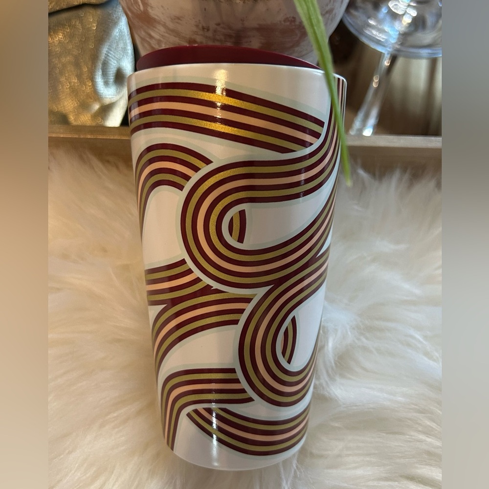 Starbucks Ribbon Swirl Ceramic Cup Warm Wishes Mug Hot Tumbler 12oz New 2024 - Picture 16 of 17